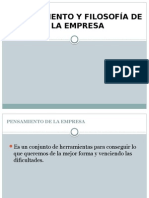 Pensamiento y Filosofía de La Empresa