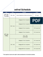 OC VIII Festival Schedule