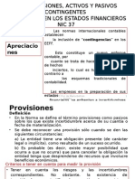 NIC 37 PROVISIONES, ACTIVOS Y PASIVOS CONTINGENTES