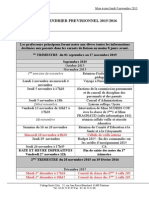 Calendrier Prévisionnel Du 5 11 2015