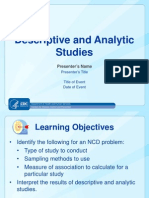Desc and Analytic Studies PPT Final 09252013