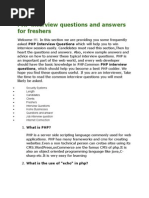 PHP Interview Questions and Answers for Freshers