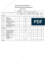 Diploma in Textile Technology Scheme of Instructions and Examinations (First Year)