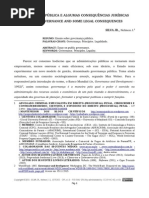 Governança Pública e Algumas Consequências Legais