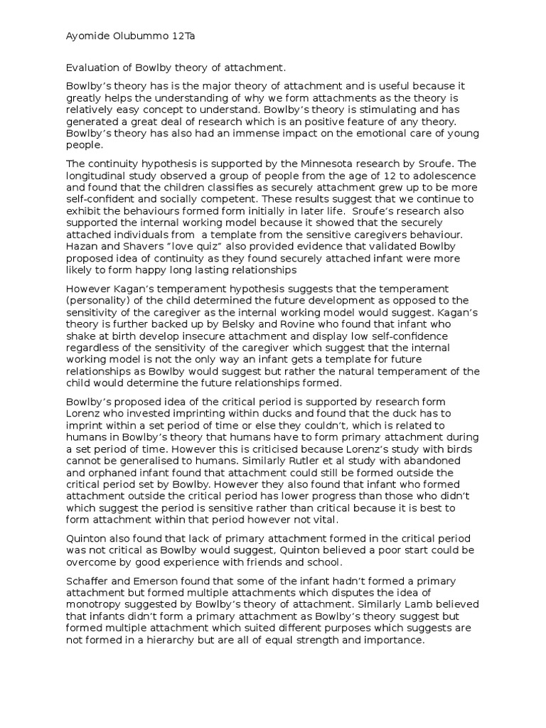 bowlby essay