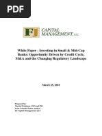 Small and Mid Cap Bank Opportunity Driven by Credit Cycle M&a Changing Regulatory Landscape FJ Capital White Paper