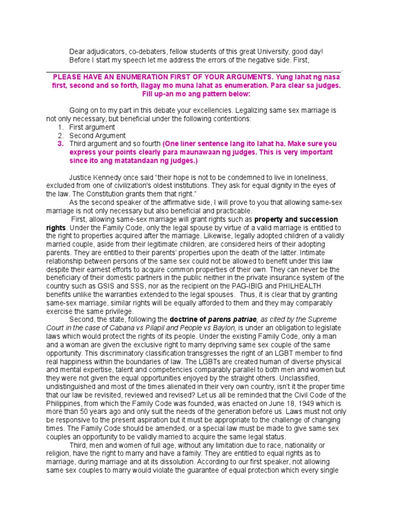 Affirmative Case for Same-Sex Marriage | PDF | Same Sex Marriage | Marriage