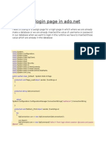 Coding For Login Page in Ado