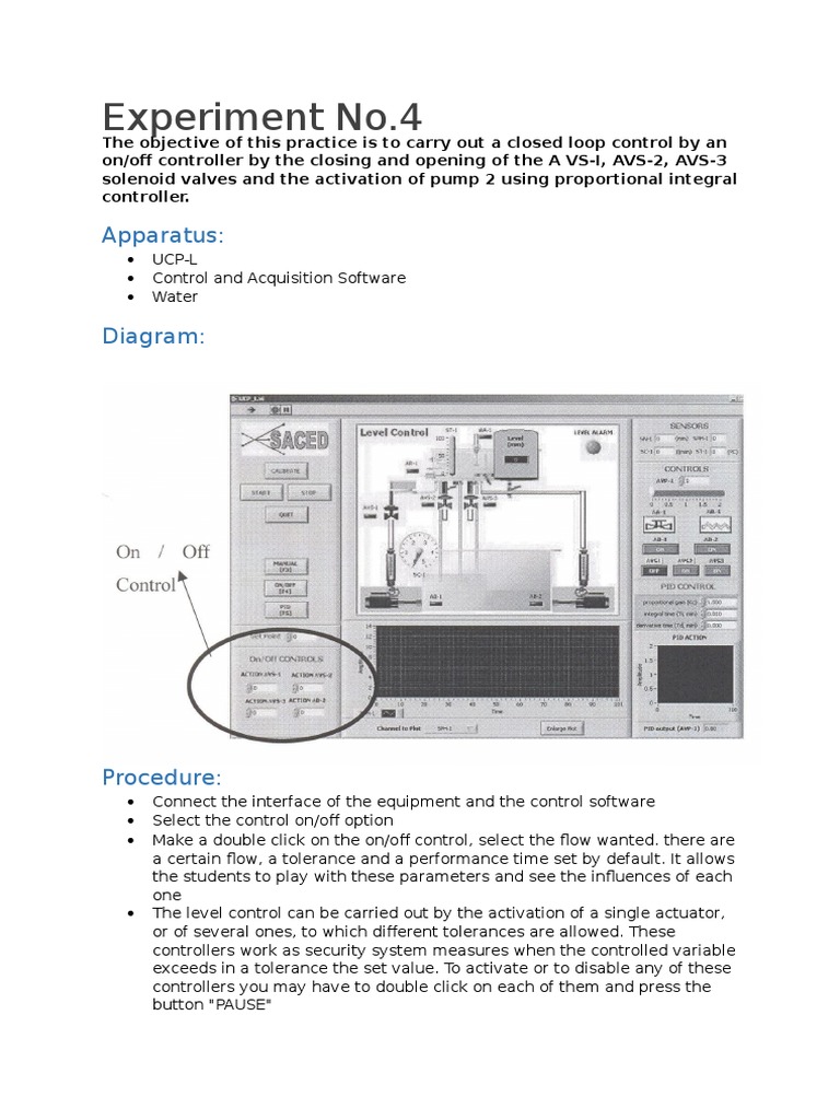 Closed Loop Control with On/Off Controller | PDF
