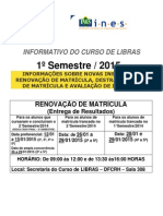 Informativo Do Curso de Libras para o Site 1º Semestre de 2015