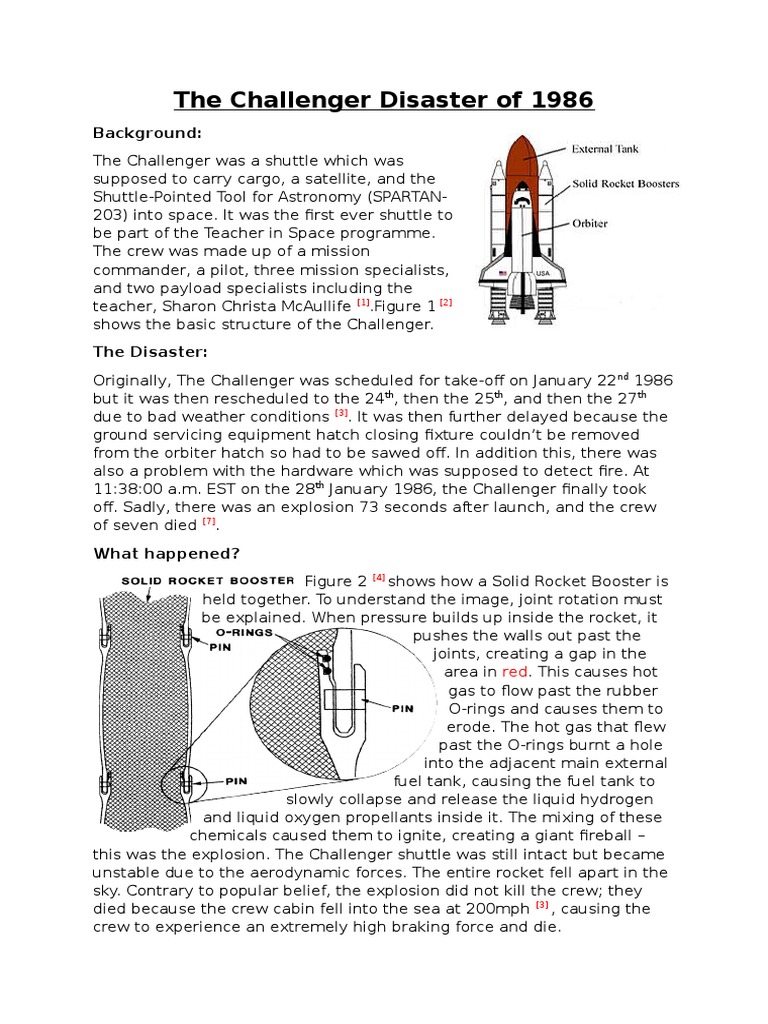 Space shuttle challenger o-ring failure diagram image