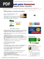 (Português Concurso) - Classes de Palavras - Exercícios Com GABARITO