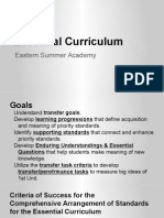 Eastern Essential Curriculum Summer