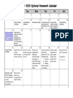 November 2015 Homework Calendar