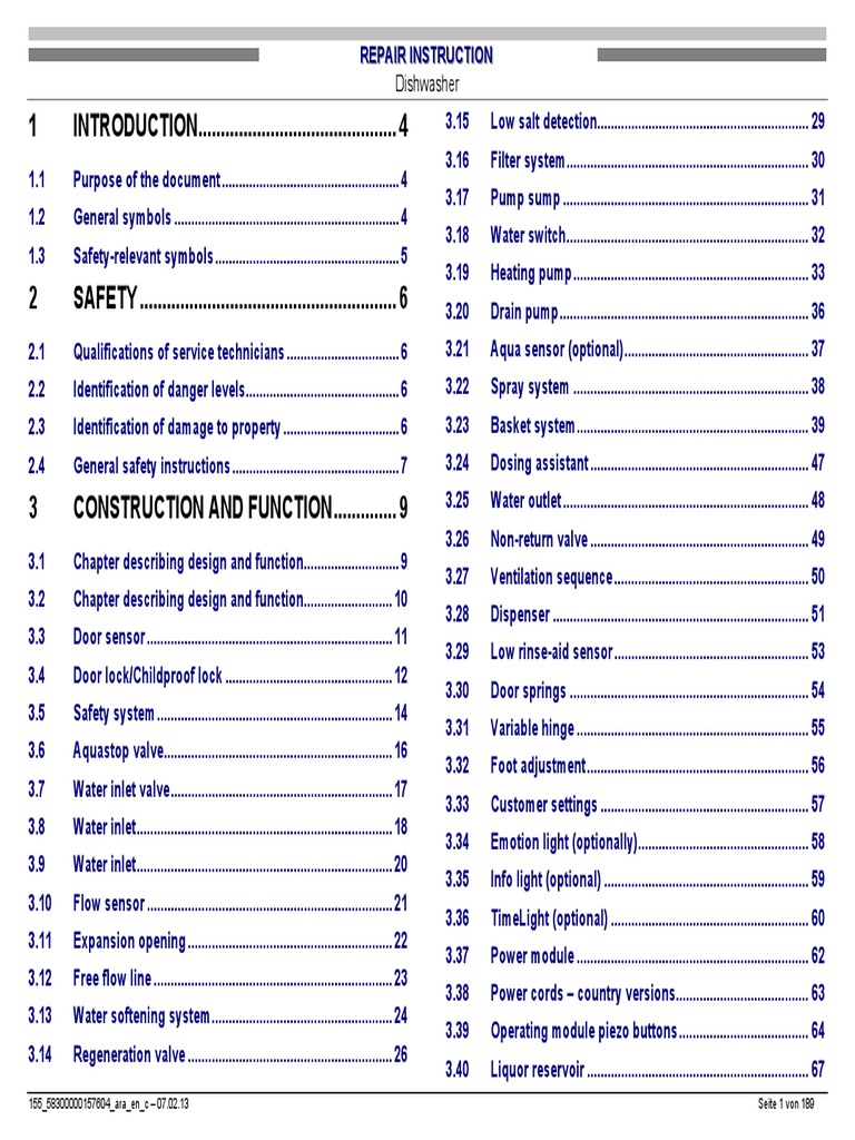 Bosch 800 Plus Series Dishwasher Service Manual.pdf | Intercambio