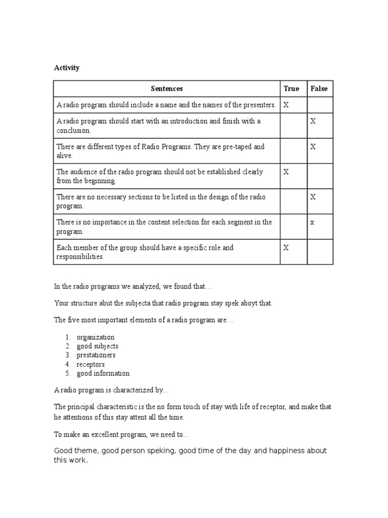 Key Elements of Effective Radio Programs | PDF