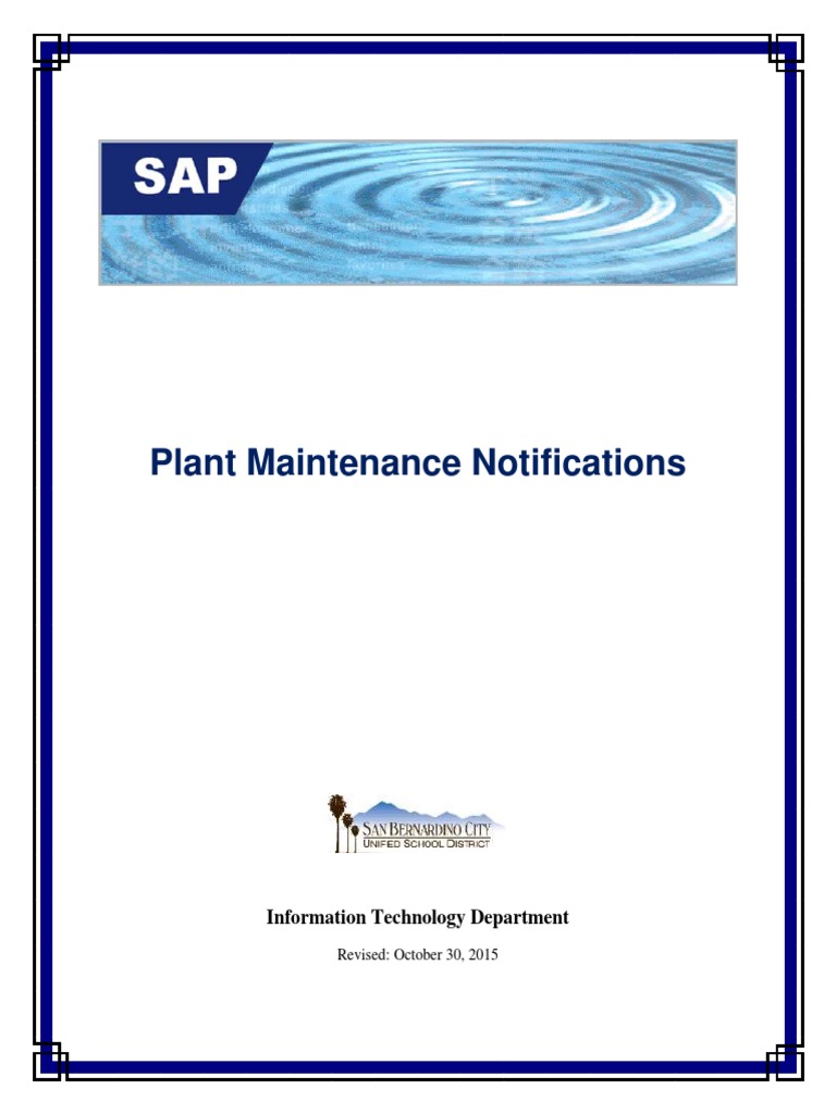 SAP Plant Maintenance Guide for SBCUSD | PDF | Email | Button (Computing)