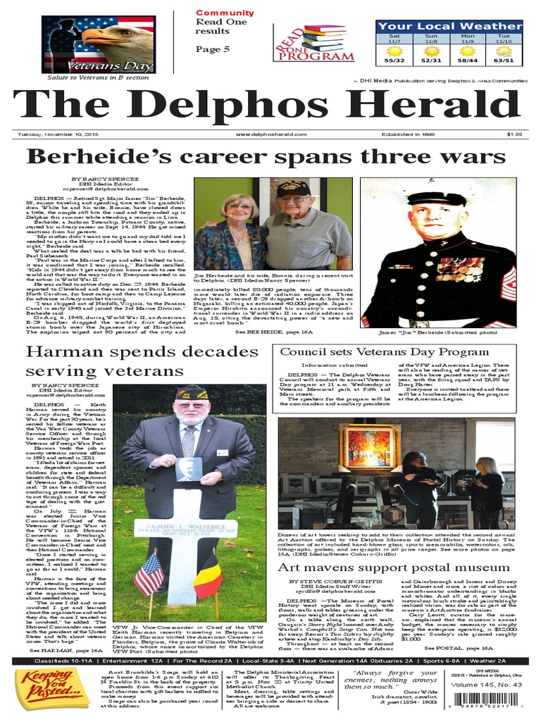 Berheide's Career Spans Three Wars: The Delphos Herald | PDF | Harry ...