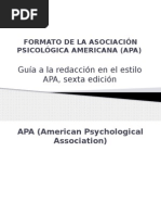 Formato de La Asociación Psicológica Americana (Apa