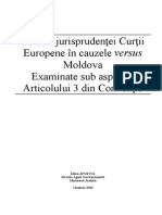 Sinteza Jurisprudentei CEDO v.moldova Examinate Sub Aspectul Art.3