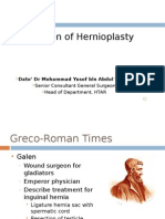 Evolution of Hernioplasty