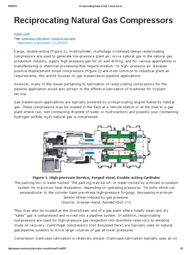 Reciprocating Natural Gas Compressors Pdf Download Free Pdf Motor