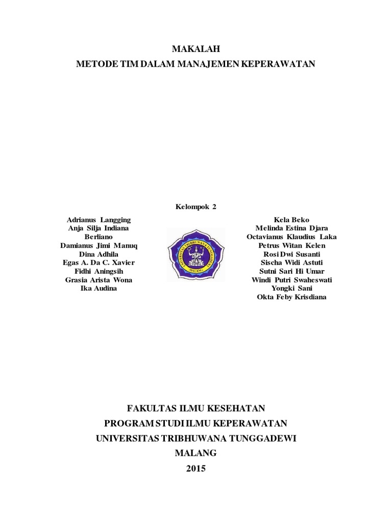Metode Tim dalam Manajemen Keperawatan | PDF | Karier & Perkembangan ...