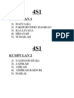 Kumpulan 1: 1) HASYA (K) 2) Fakhuruddin Hamdan 3) Ilia Liyana 4) Hidayah 5) Suhailah