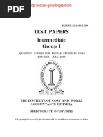 Download ICWAI Intermediate Group1 Test Paper-Test Papers for Postal Coaching Revised July 2009 by successgurus SN28922051 doc pdf