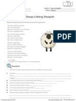 My Sheep Is Being Sheepish: Read The Poem Below and Then Answer The Questions