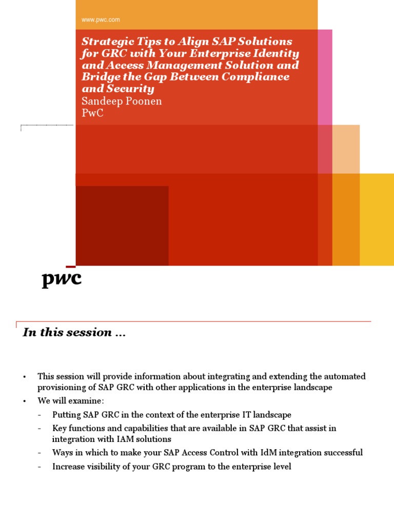 Pwc Presentations Provisioning Access Control