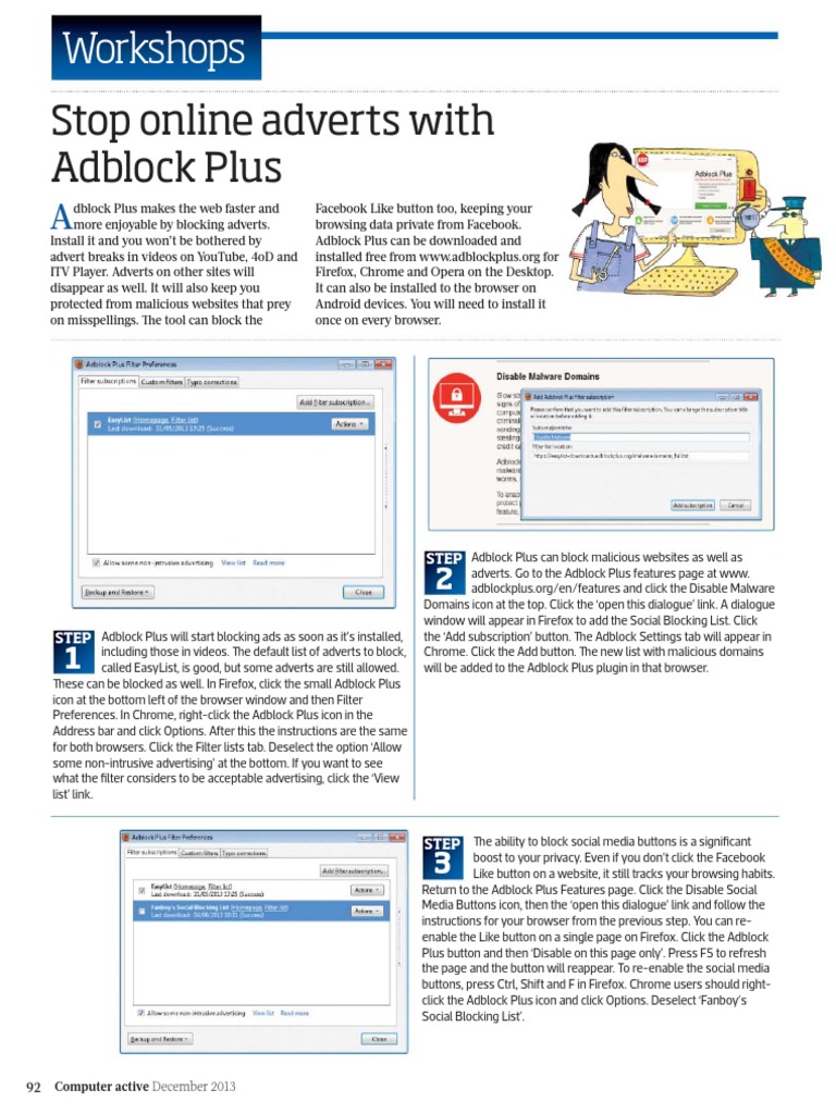 Stop Online Adverts With Adblock Plus | PDF | Computers