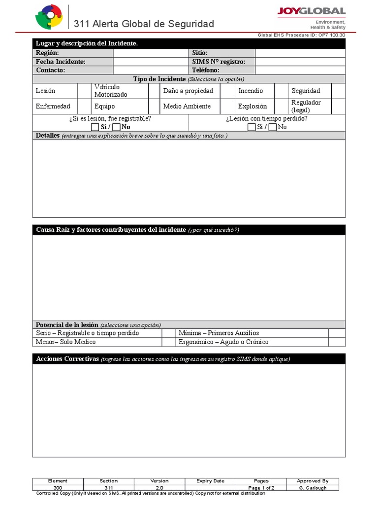 311 Formato Alerta de Seguridad v2 | PDF