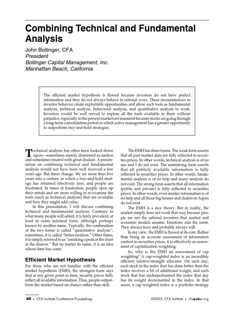 Combining Technical and Fundamental Analysis | PDF | Technical Analysis ...