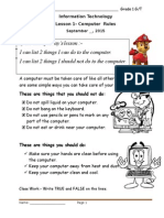 Lesson 1 Computer Rules