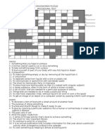 Crossword Puzzle of Procedural Text