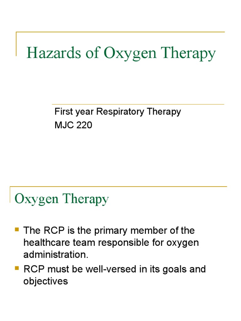 03 Hazards of Oxygen Therapy PDF Hypoxia (Medical) Medicine