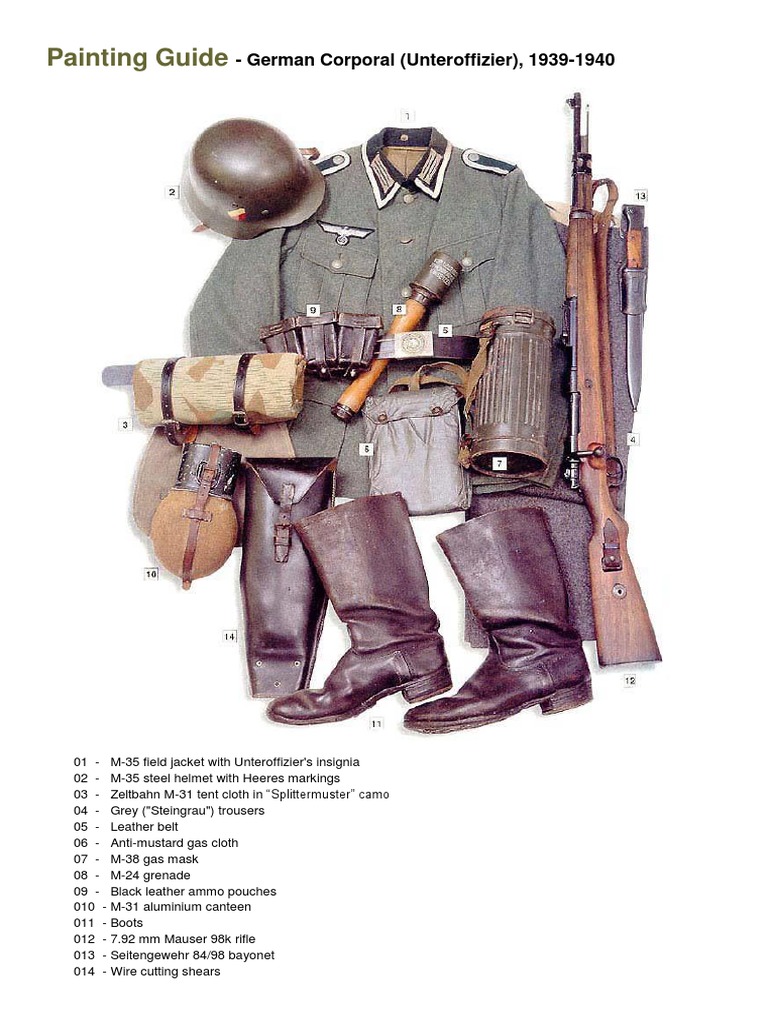 Painting Guide: - German Corporal (Unteroffizier), 1939-1940 | PDF