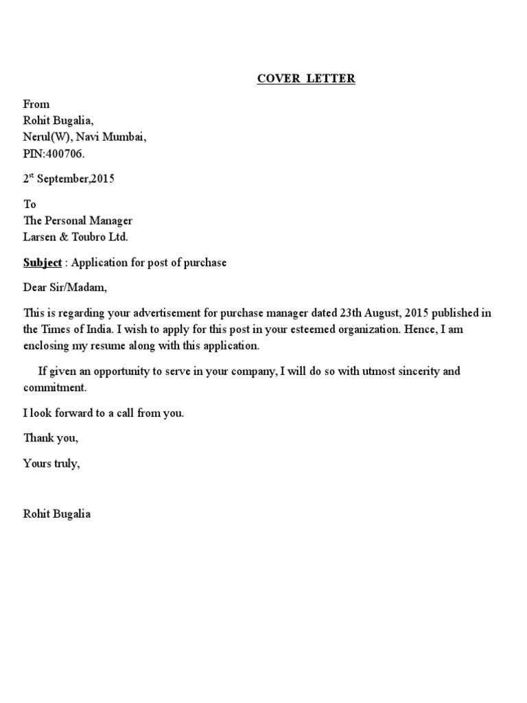 Cover Letter Vhdl Science And Technology