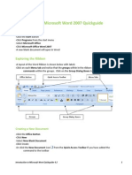 Intro to Word 2007 Quickguide