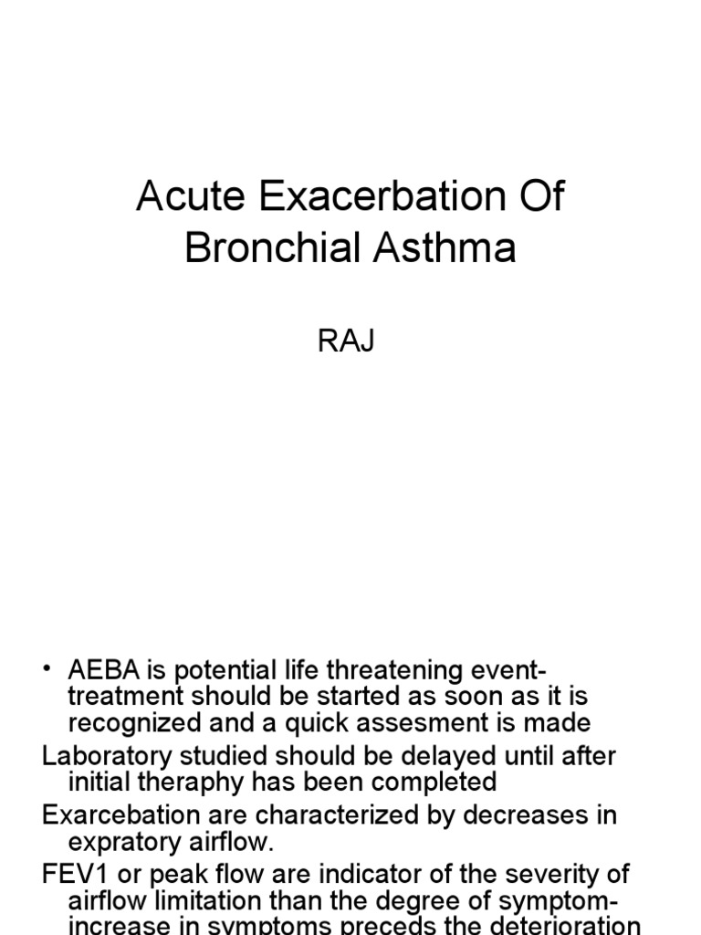 Management of Acute Asthma Exacerbation | PDF