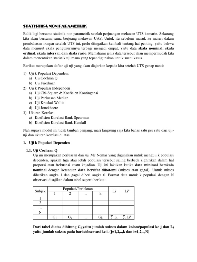 Kumpulan Soal Statistika Non Parametrik Nonpar