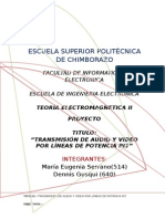 Transmisión de audio y video por líneas de potencia PLT