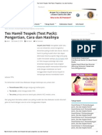 Tes Hamil Tespek (Test Pack) - Pengertian, Cara Dan Hasilnya