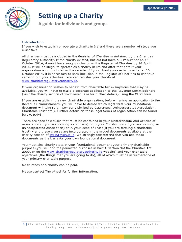 Charity Setup Guide for Ireland | PDF | Charitable Organization | Trustee