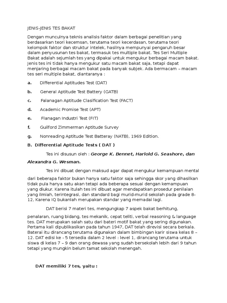 General Aptitude Test Adalah Rindu Sekolah
