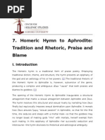 Homeric Hymn To Aphrodite: Tradition and Rhetoric, Praise and Blame