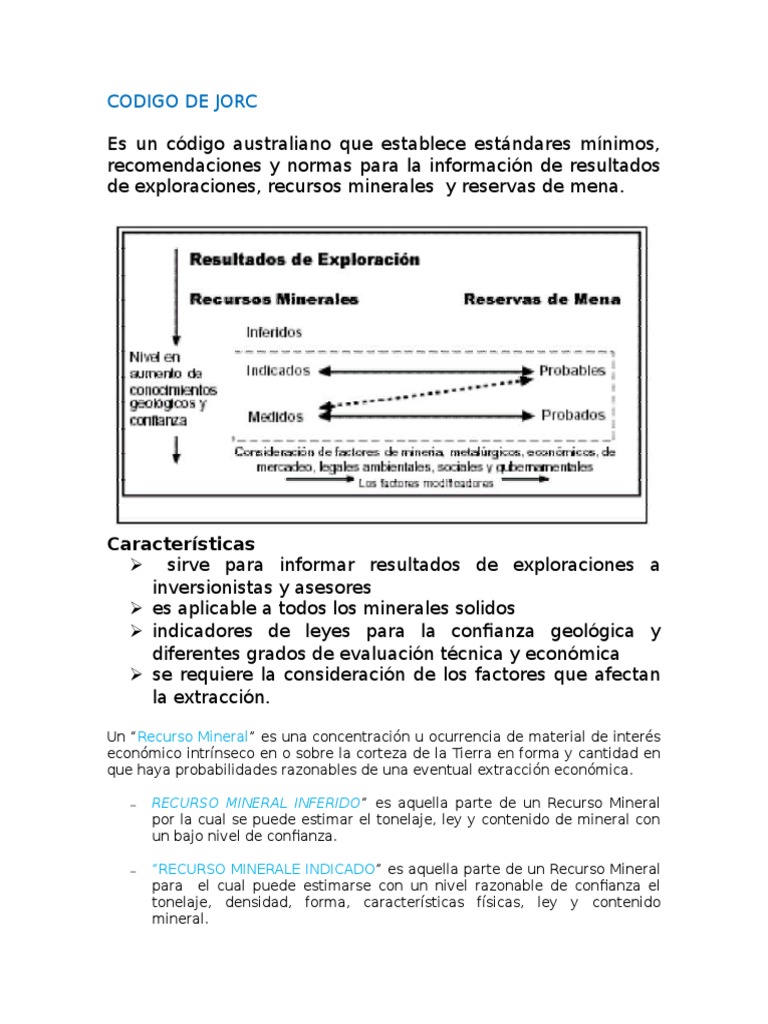Código JORC: Estándares Minerales en Australia | PDF | Tecnología