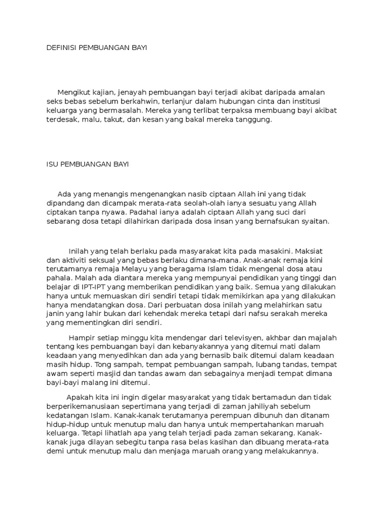 pembuangan bayi in english