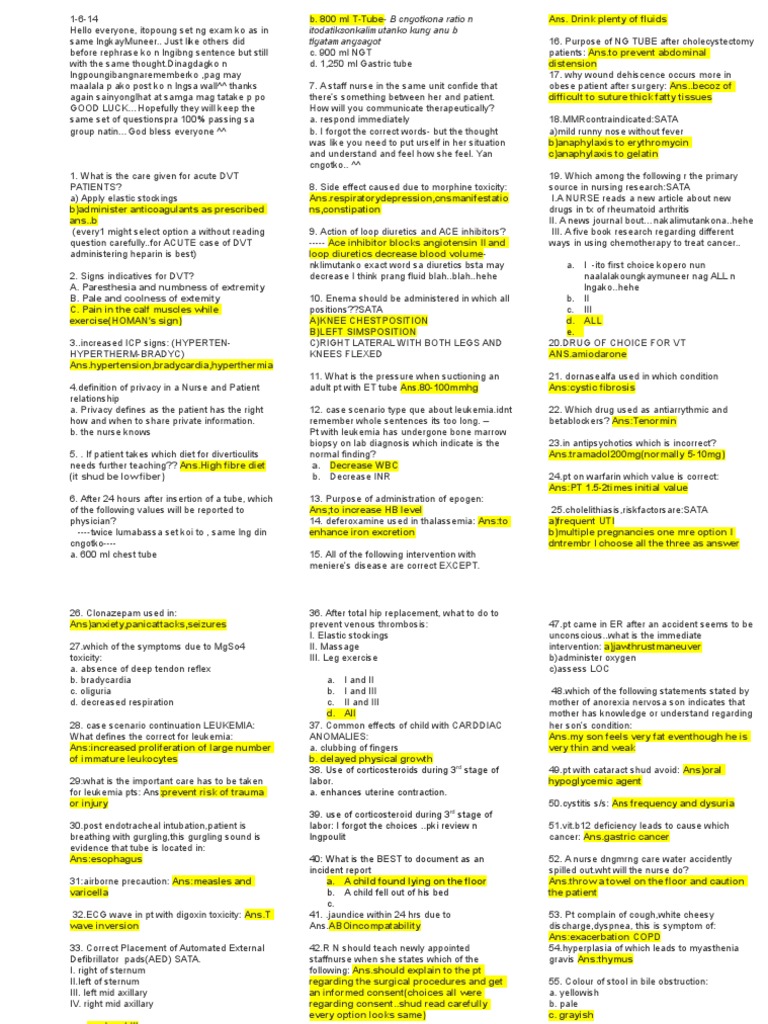 Nursing Exam Review and Key Concepts | PDF | Leukemia | Childbirth